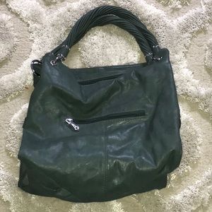 Faux leather green purse